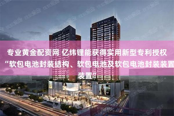 专业黄金配资网 亿纬锂能获得实用新型专利授权：“软包电池封装结构、软包电池及软包电池封装装置”