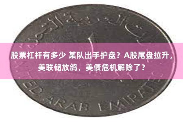 股票杠杆有多少 某队出手护盘？A股尾盘拉升，美联储放鸽，美债危机解除了？