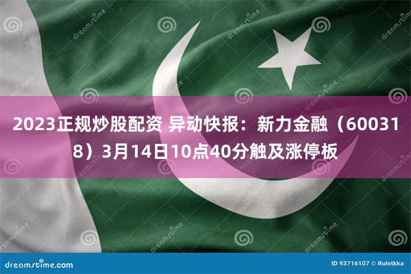 2023正规炒股配资 异动快报：新力金融（600318）3月14日10点40分触及涨停板