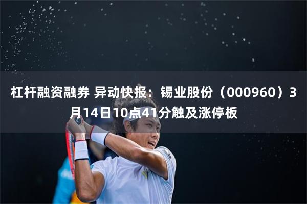 杠杆融资融券 异动快报：锡业股份（000960）3月14日10点41分触及涨停板