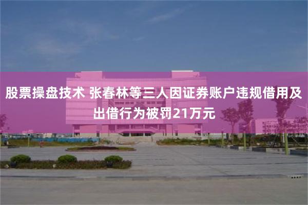 股票操盘技术 张春林等三人因证券账户违规借用及出借行为被罚21万元